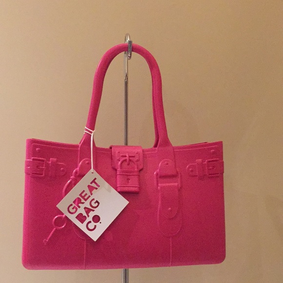 Great Bag Co. Model M Pink Rubber Purse Tote Hand Bag Shoulder Bag Desig… - Picture 7 of 16